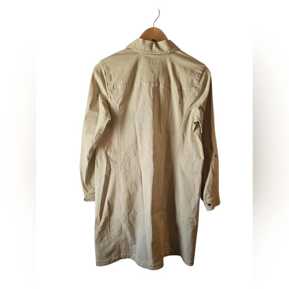 J. Jill Tan Khaki Chino Shirt Button-Up Dress Sz 10 Petite
